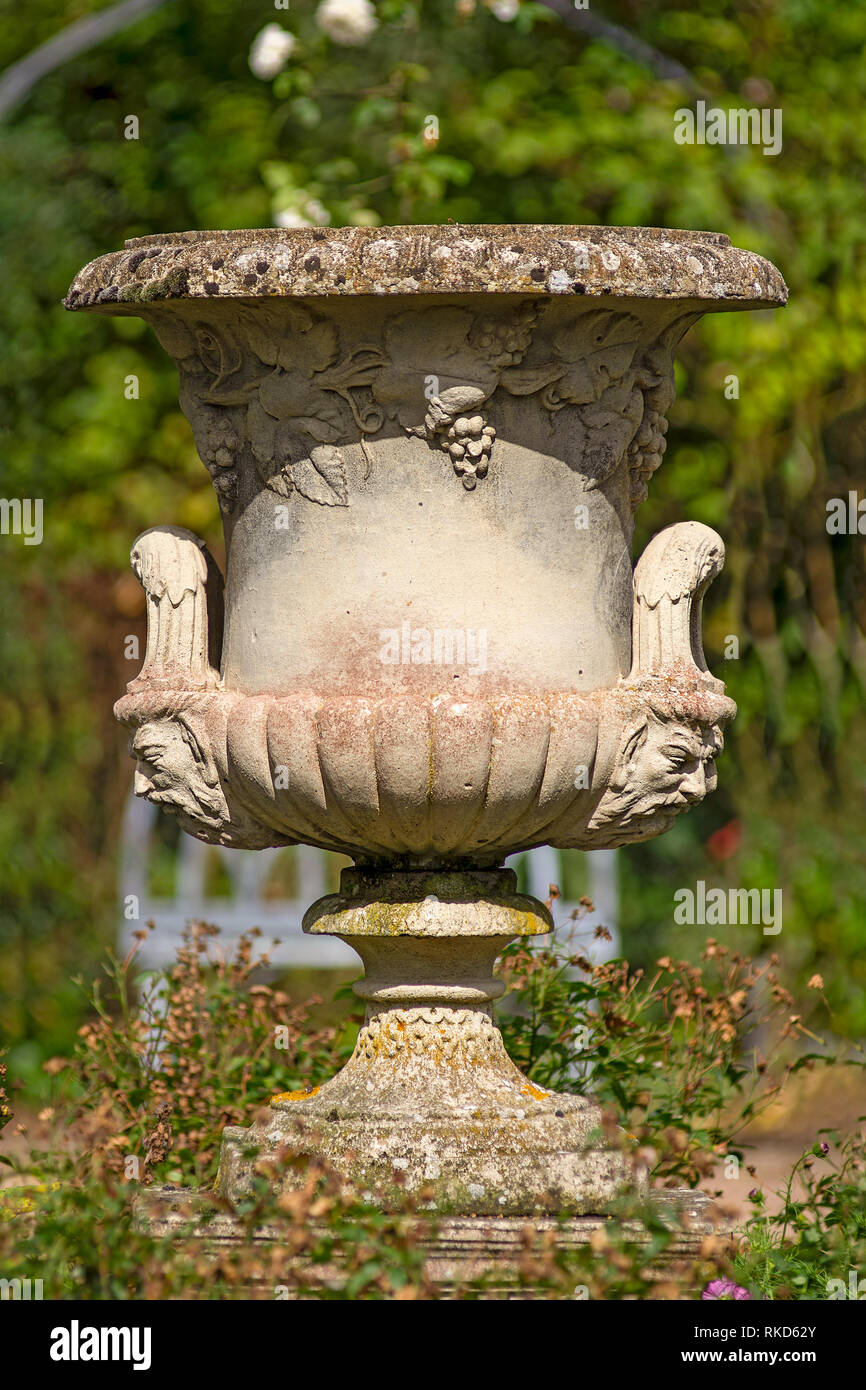 Brightly Lite Stone Garden Vase Urn Centerpiece In And English