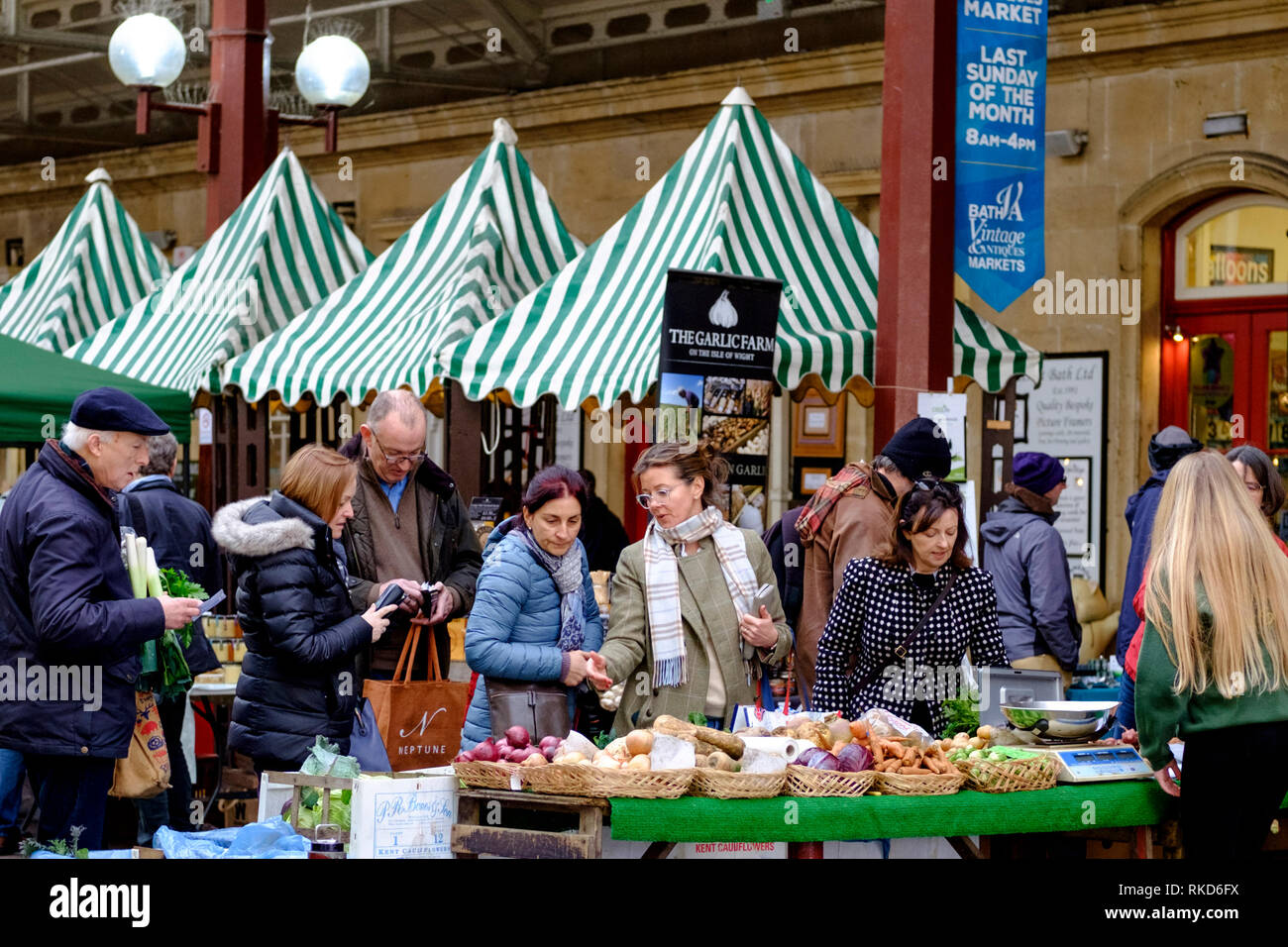 Bath buns. Bath Farmers Market at Green St station Bath Somerset UK. On a February Saturday