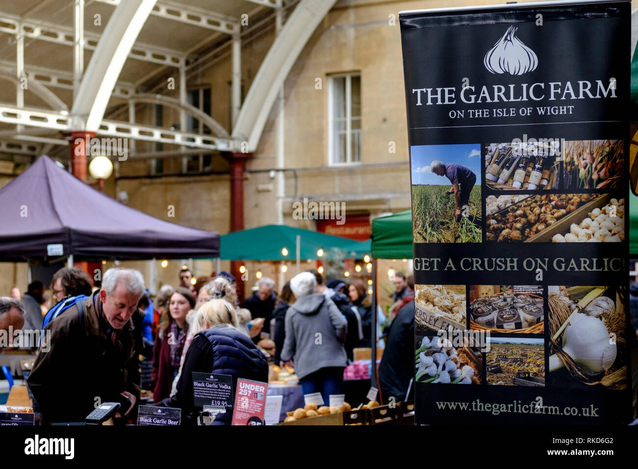 Bath Farmers Market at Green St station Bath Somerset UK. On a February Saturday Stock Photo Alamy