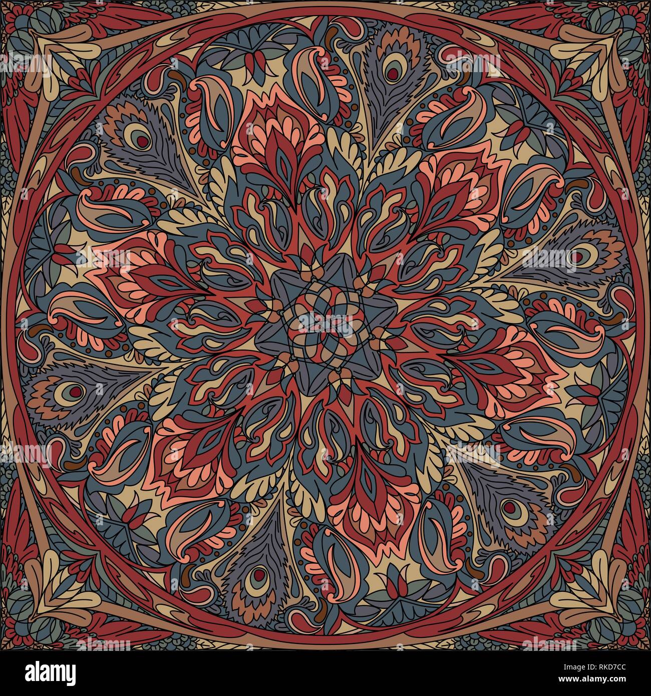 vector seamless mandala Stock Vector Image & Art - Alamy