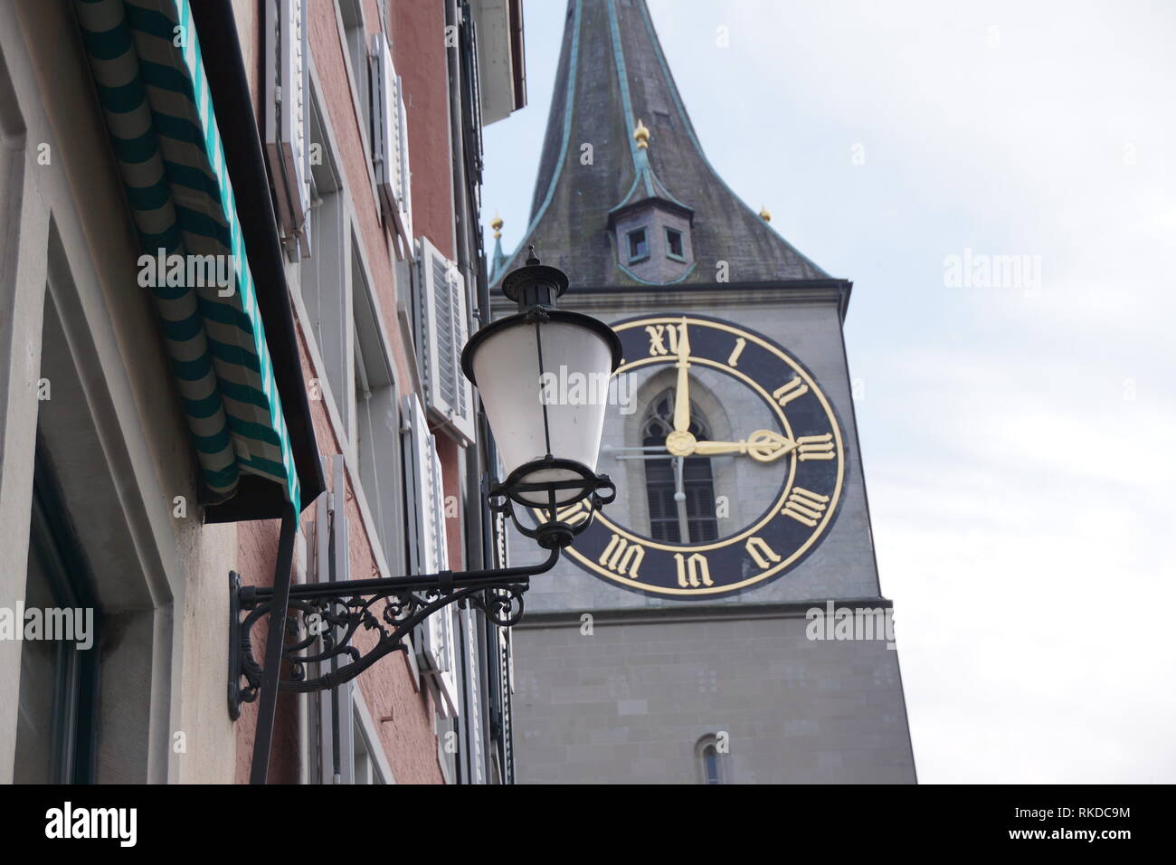 Street lamps of Europe Zurich Stock Photo