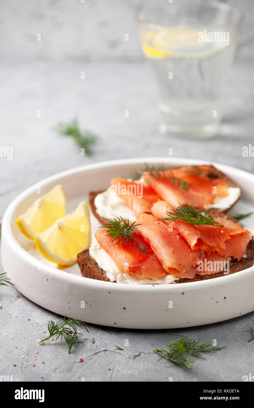 Cottage Cheese Smoked Fish Bagel Sandwich Stock Photos Cottage