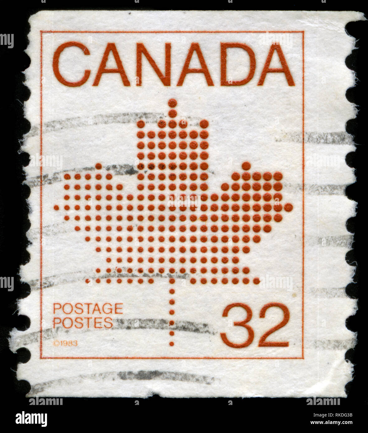 Postage stamp from Canada in the Definitives 1981-84 (Maple Leaf Emblem) series issued in 1983 Stock Photo