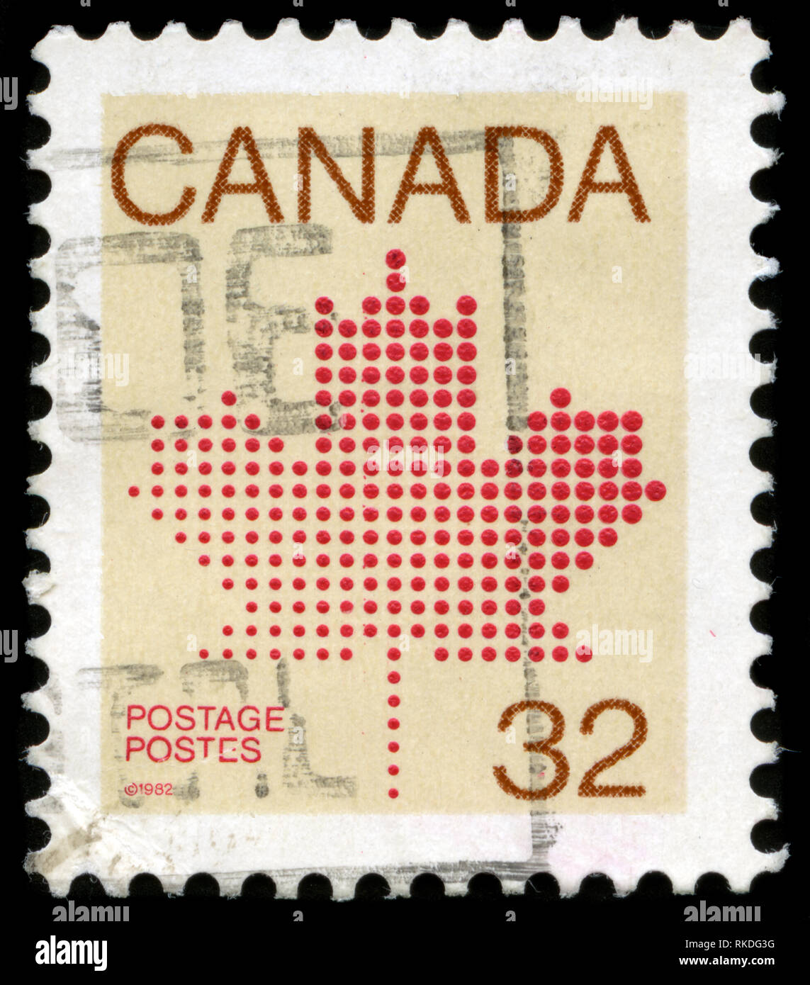Postage stamp from Canada in the Definitives 1981-84 (Maple Leaf Emblem) series issued in 1983 Stock Photo