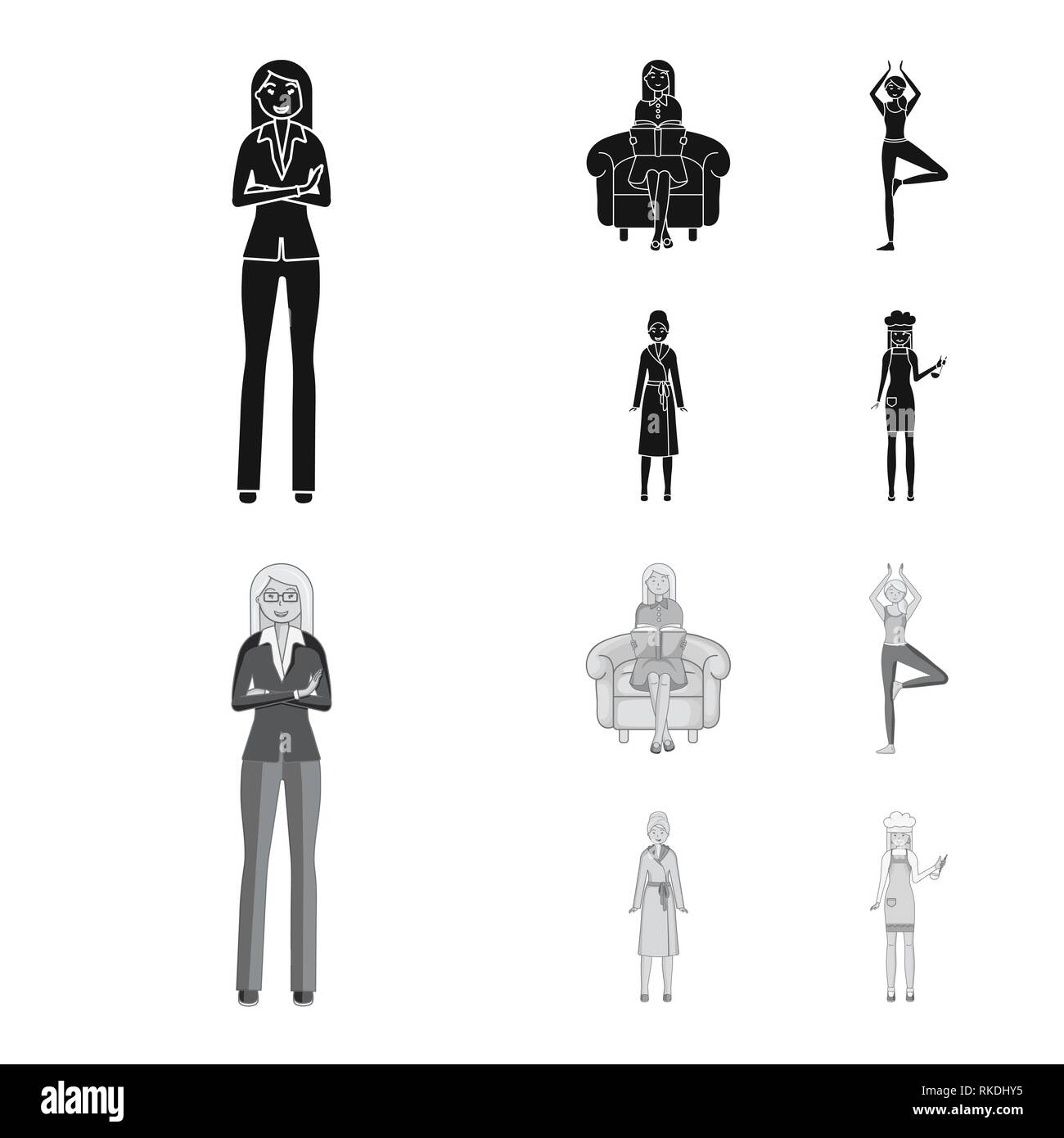 Vector Posture Vector illustration of posture and mood logo. Set of posture and female ...