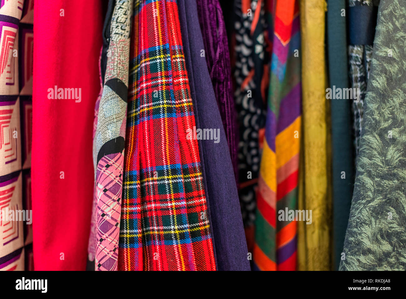 Different clothing textures silk, linen, cotton Stock Photo Alamy