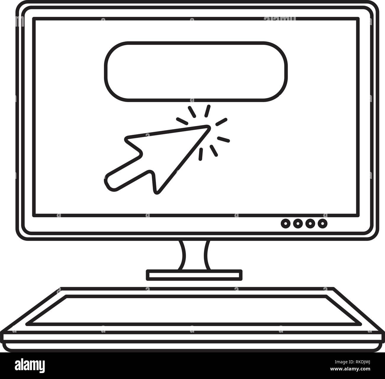 computer desktop with pointer mouse vector illustration design Stock ...