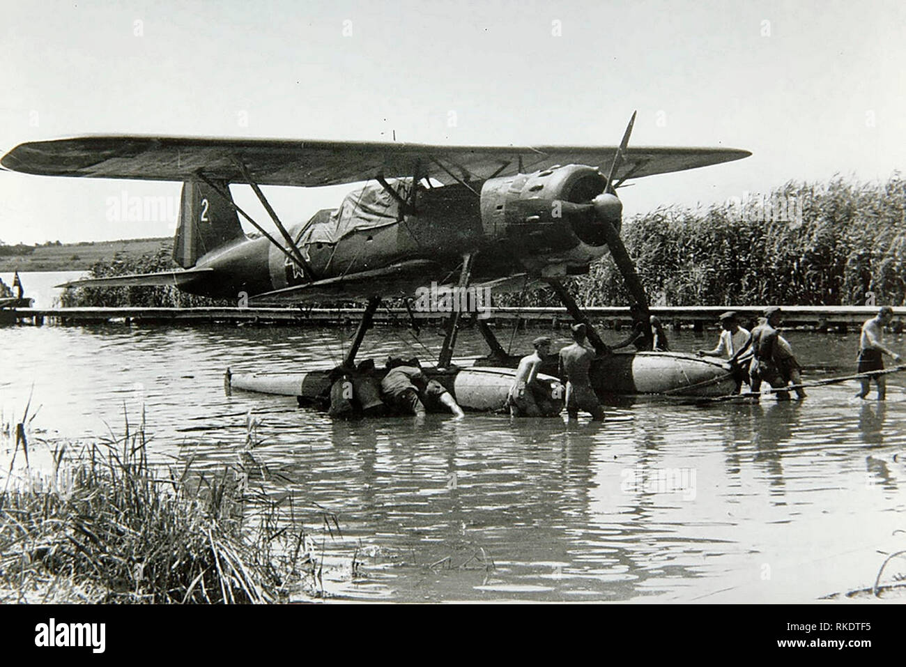 Heinkel He 114 A-2 - Romanian Heinkel He 114 seaplane, circa 1941 Stock Photo
