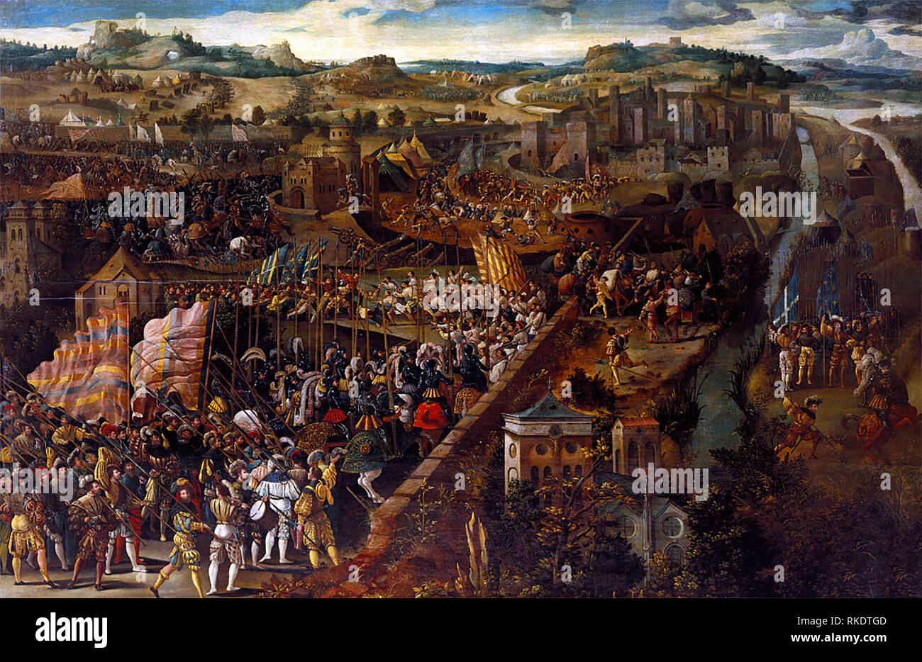 Battle of Pavia - A painting depicting the Battle of Pavia, a military engagement of February 24, 1525. Stock Photo