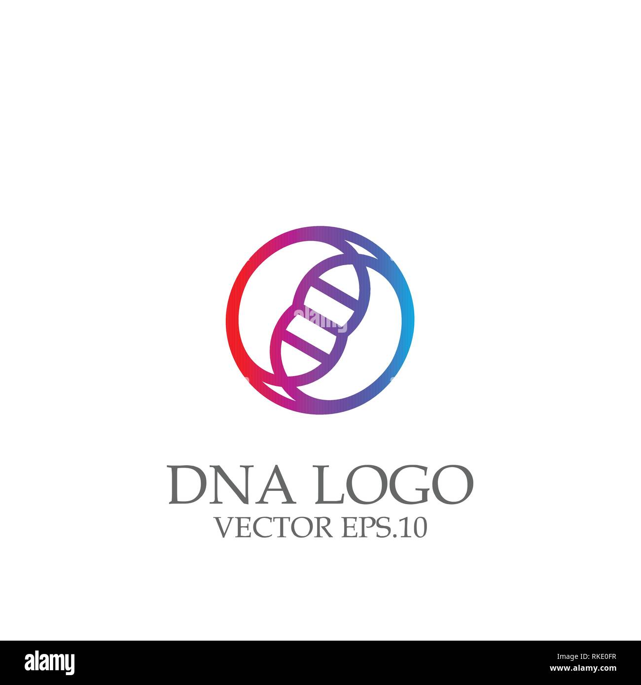 DNA logo vector design, circle colorful concept template Stock Vector