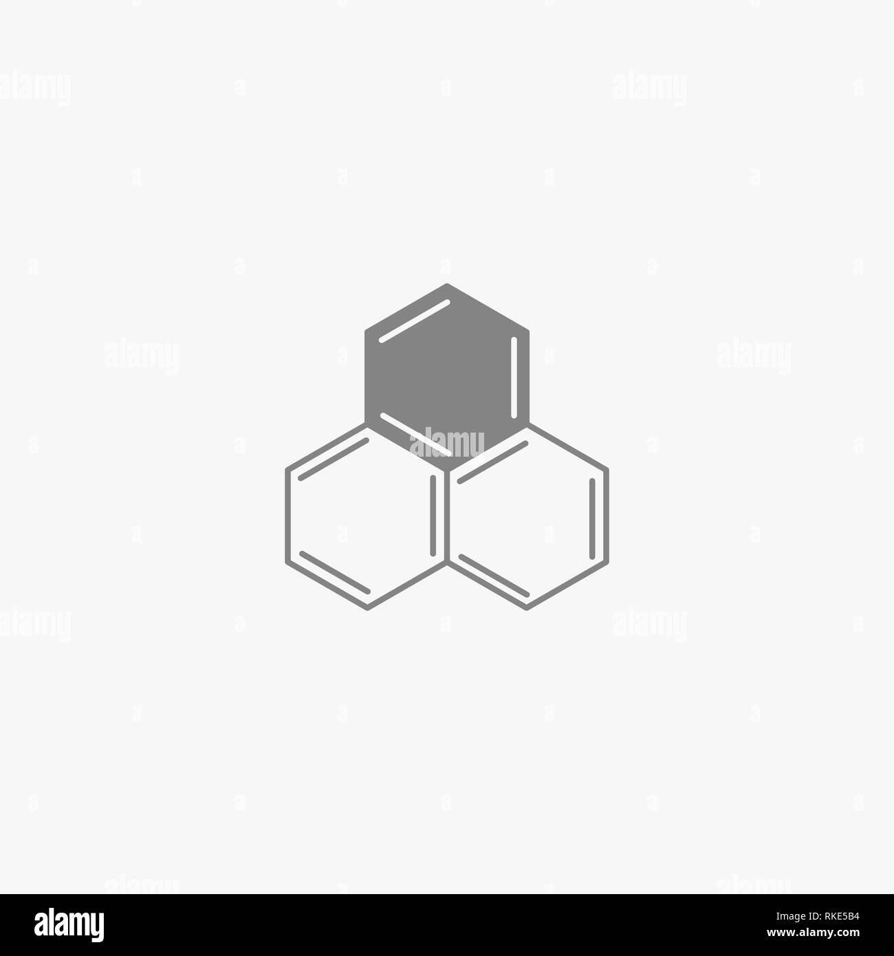 Vector honey comb and beekeeping logo design. Bees wax logotype from chemical formulas of anthracene Stock Vector