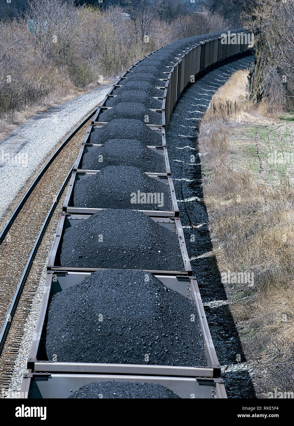 Loaded Coal Train Stock Photo