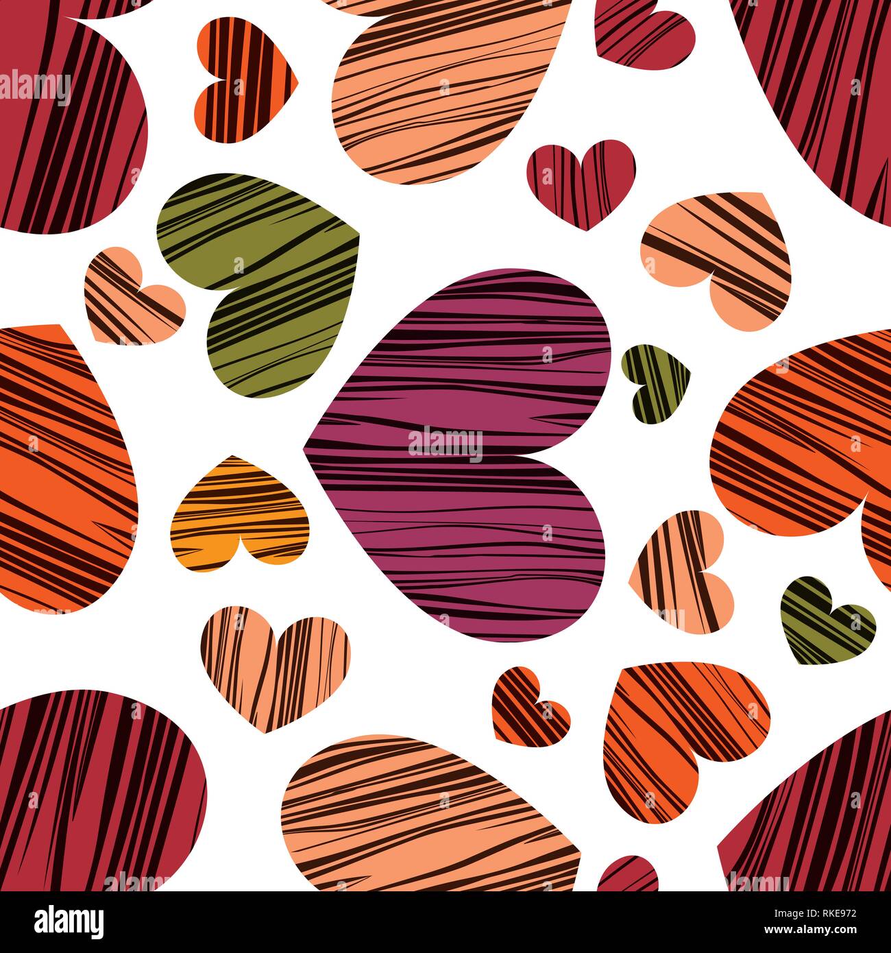 Multicolor hearts. Seamless pattern background. Vector illustration. Wallpaper for Valentines Day Stock Vector
