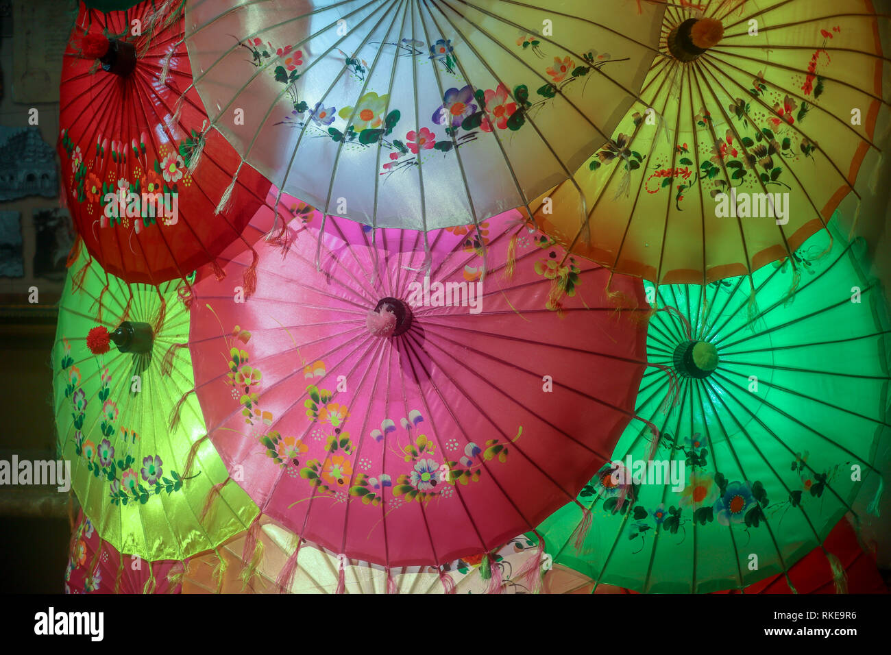 umbrellas made of silk; colorful and beautiful Stock Photo Alamy