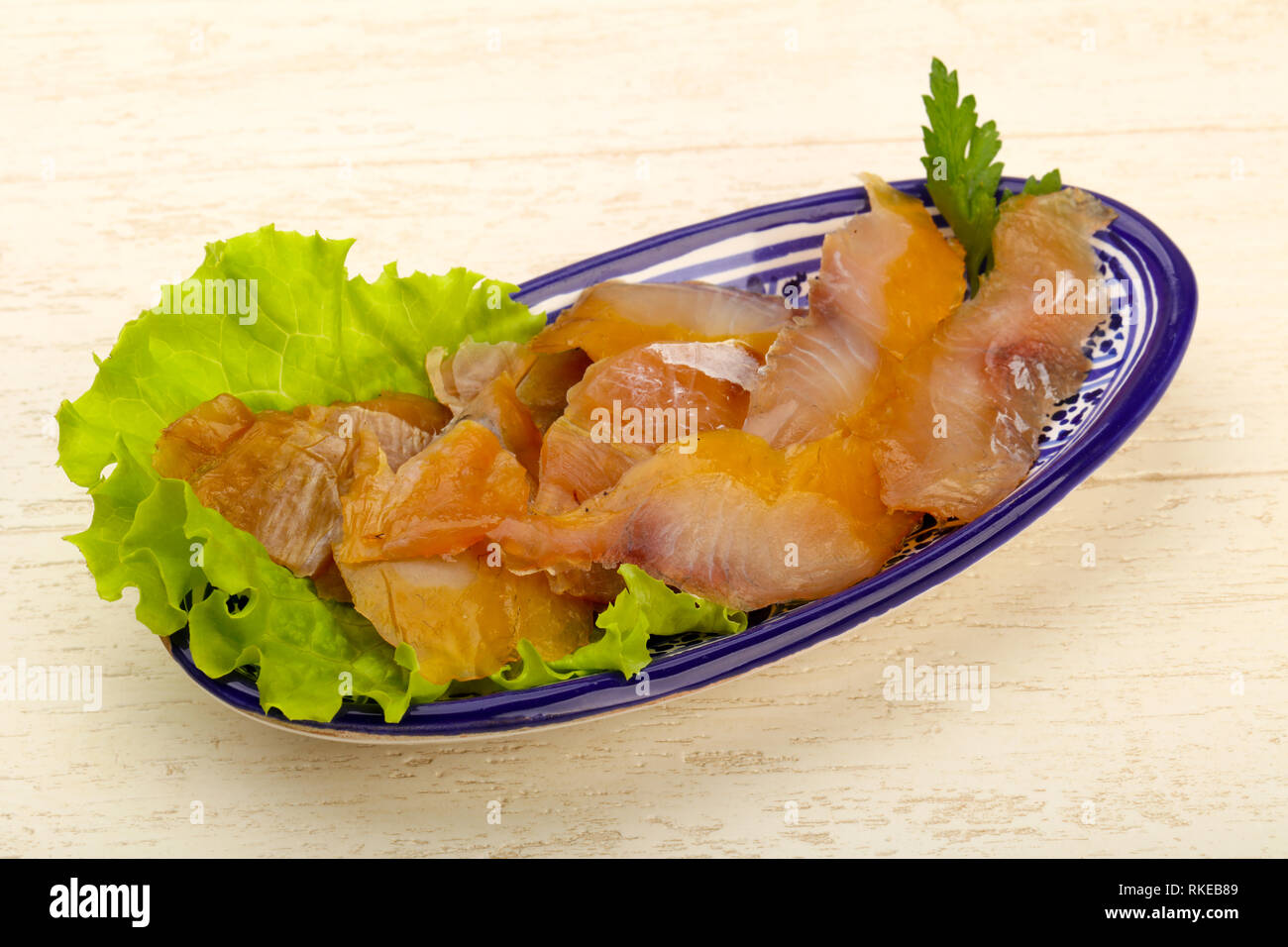 Smoked catfish fillet carpaccio Stock Photo Alamy