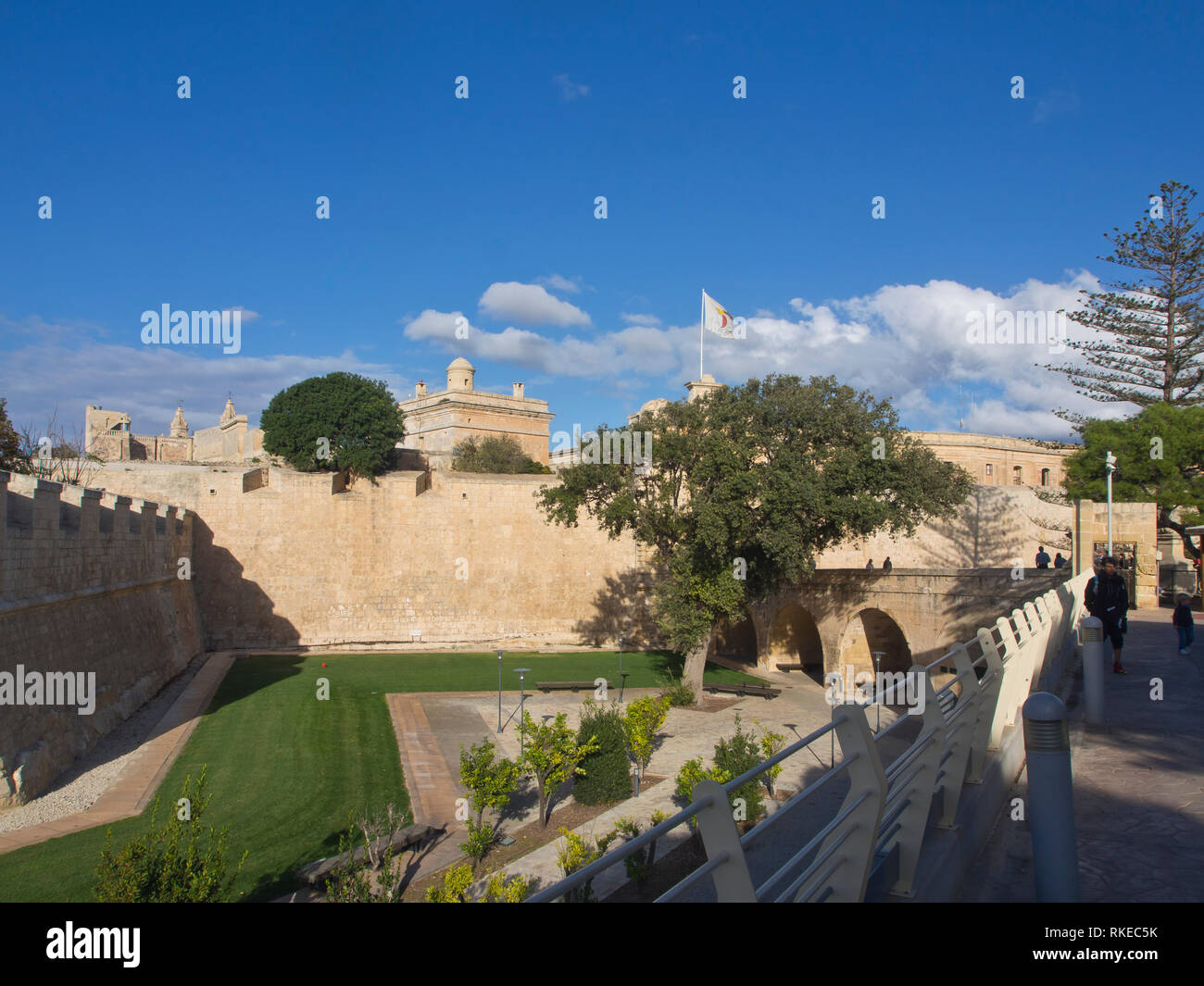 The fortification walls of Mdina the medieval former capital of Malta