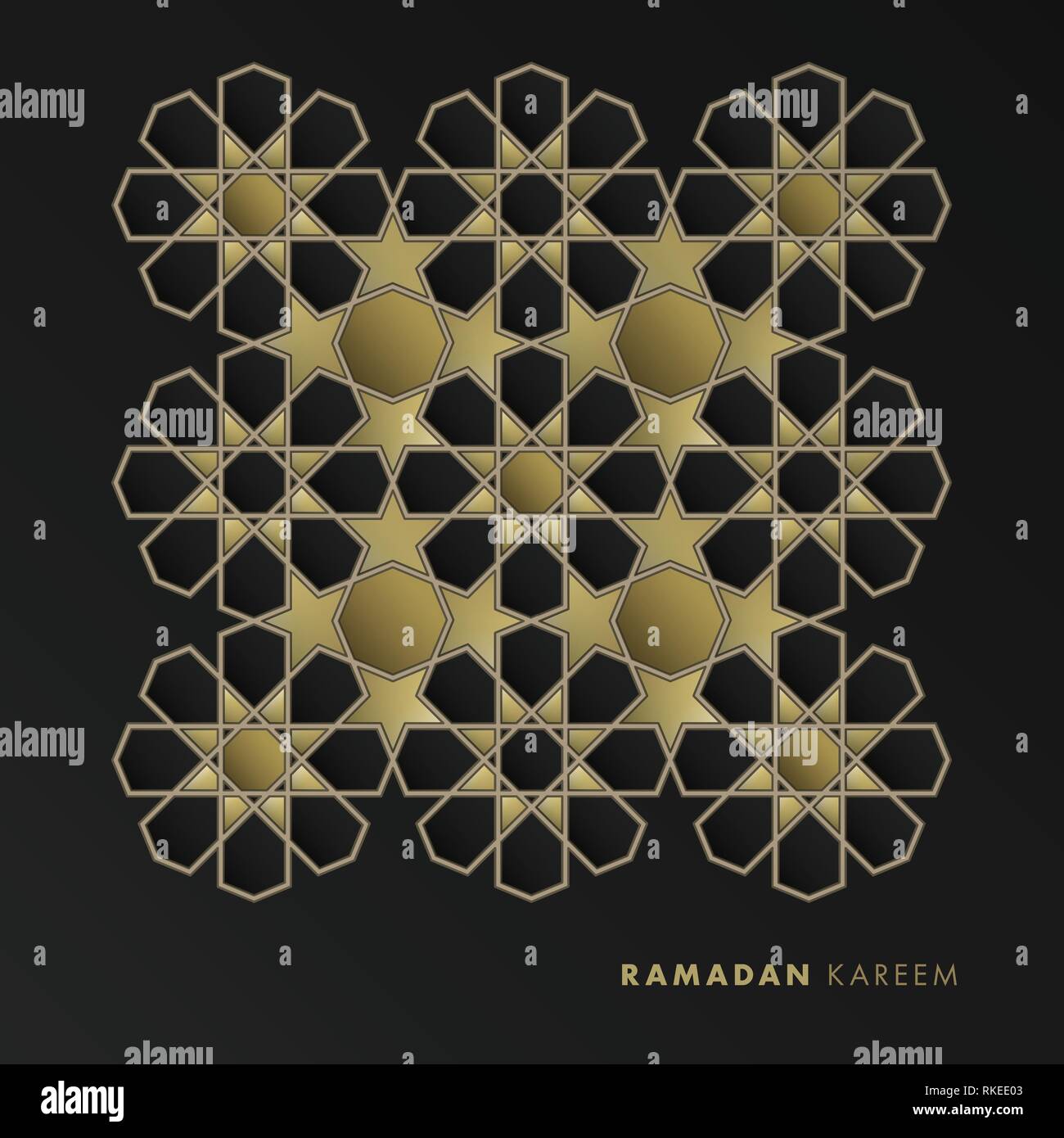 Ornamental golden arab tile pattern with islamic geometric stars ...