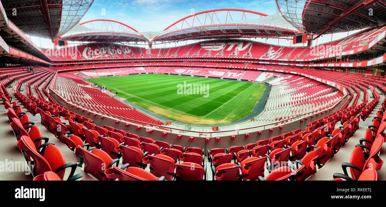 LISBON, PORTUGAL - FEBRUARY 18 : Stadium and Sport Lisbon e Benfica February 18, 2017 in Lisbon, Portugal. The stadium was rebuilt in 2003 for the UEF Stock Photo