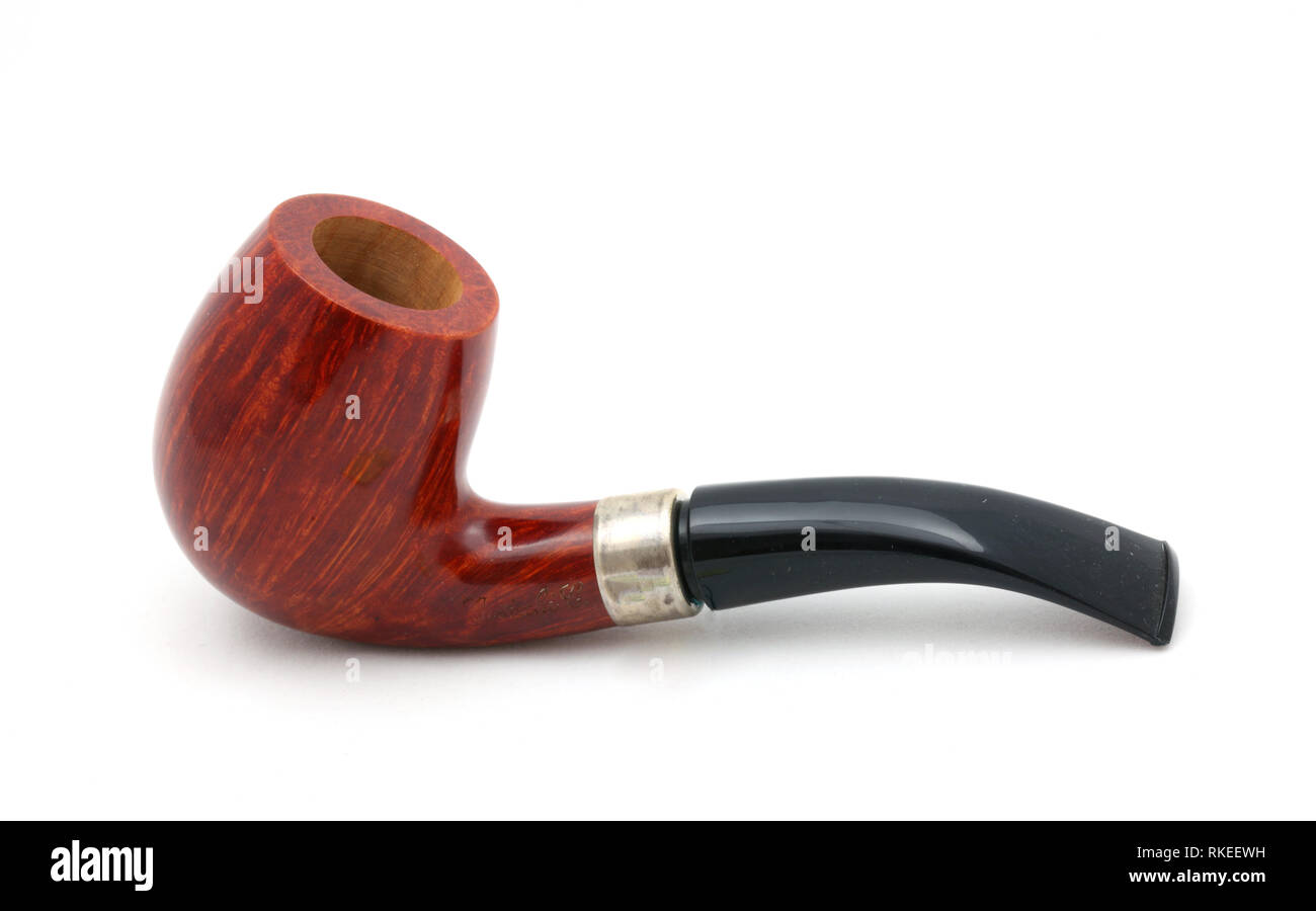 Tobacco pipe isolated on white Stock Photo