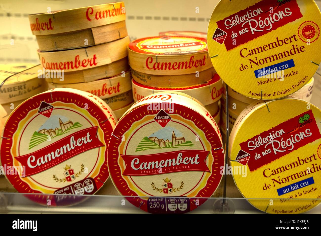 France. Food. the famed ''Camembert'' cheeses. Stock Photo