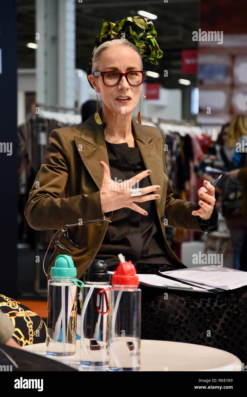 11th February, 2019. Caryn Franklin MBE,Discussion 'Let's Talk:How I want fashion to be presented to me'Pure London, Olympia, London.UK Credit: michael melia/Alamy Live News Stock Photo