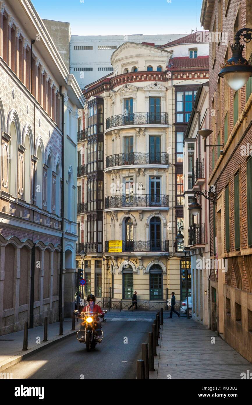 Bajada de la Libertad Street, next to cathedral, Valladolid, Castilla y Leon, Spain Stock Photo