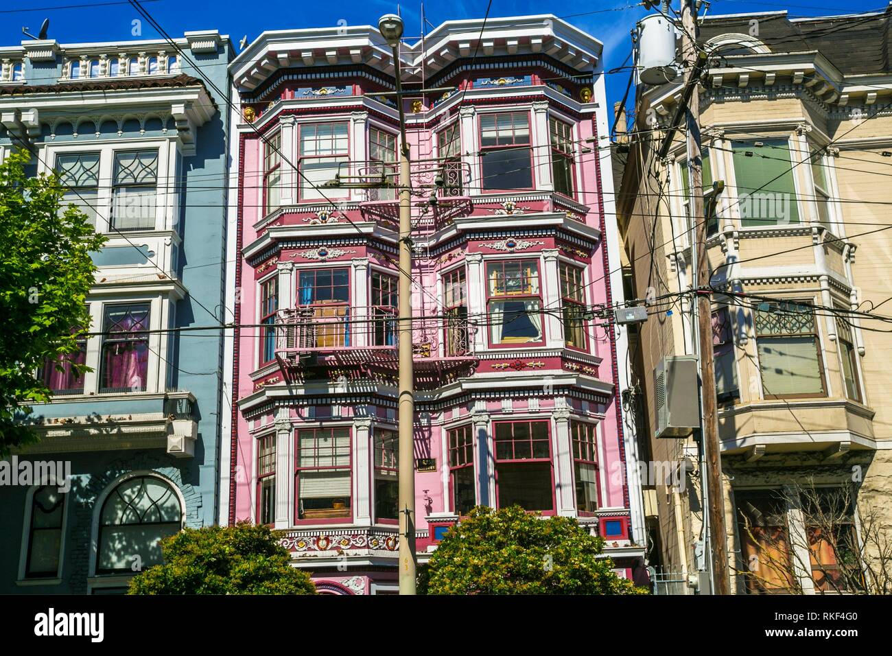 In the middle house where Janis Joplin lived, HaightAshbury district. The neighborhood is known
