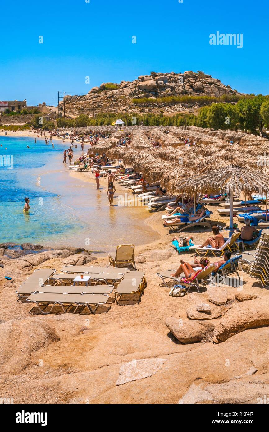 Paraga Beach. Mykonos Island. Ciclades Islands. Greece. Stock Photo