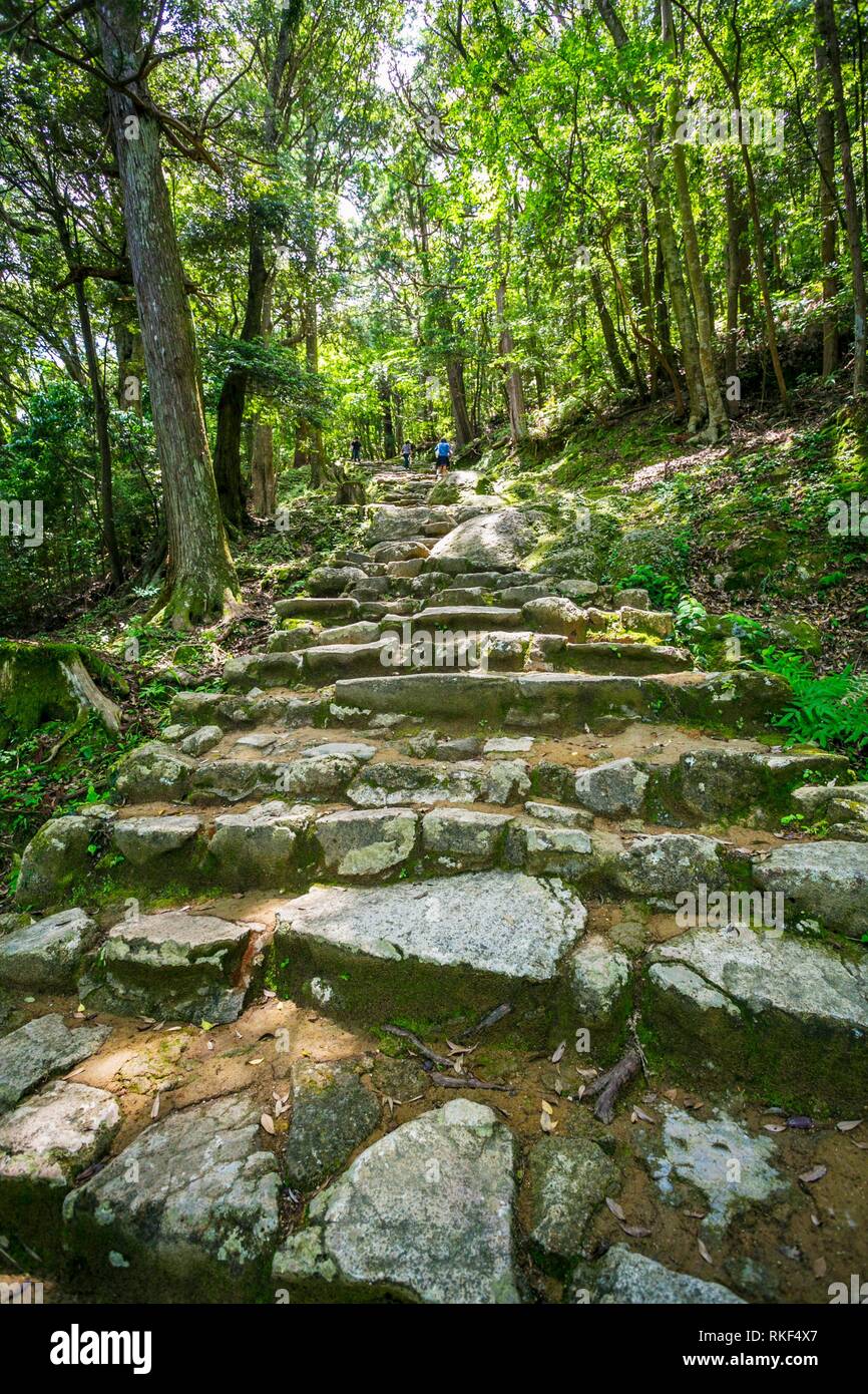 Kumano Kodo pilgrimage route. Kamikura jinja Shrine. Kamikurayama mountain. Shingu. Kamikura. Wakayama Prefecture.; Kii Peninsula. Kansai region. Stock Photo