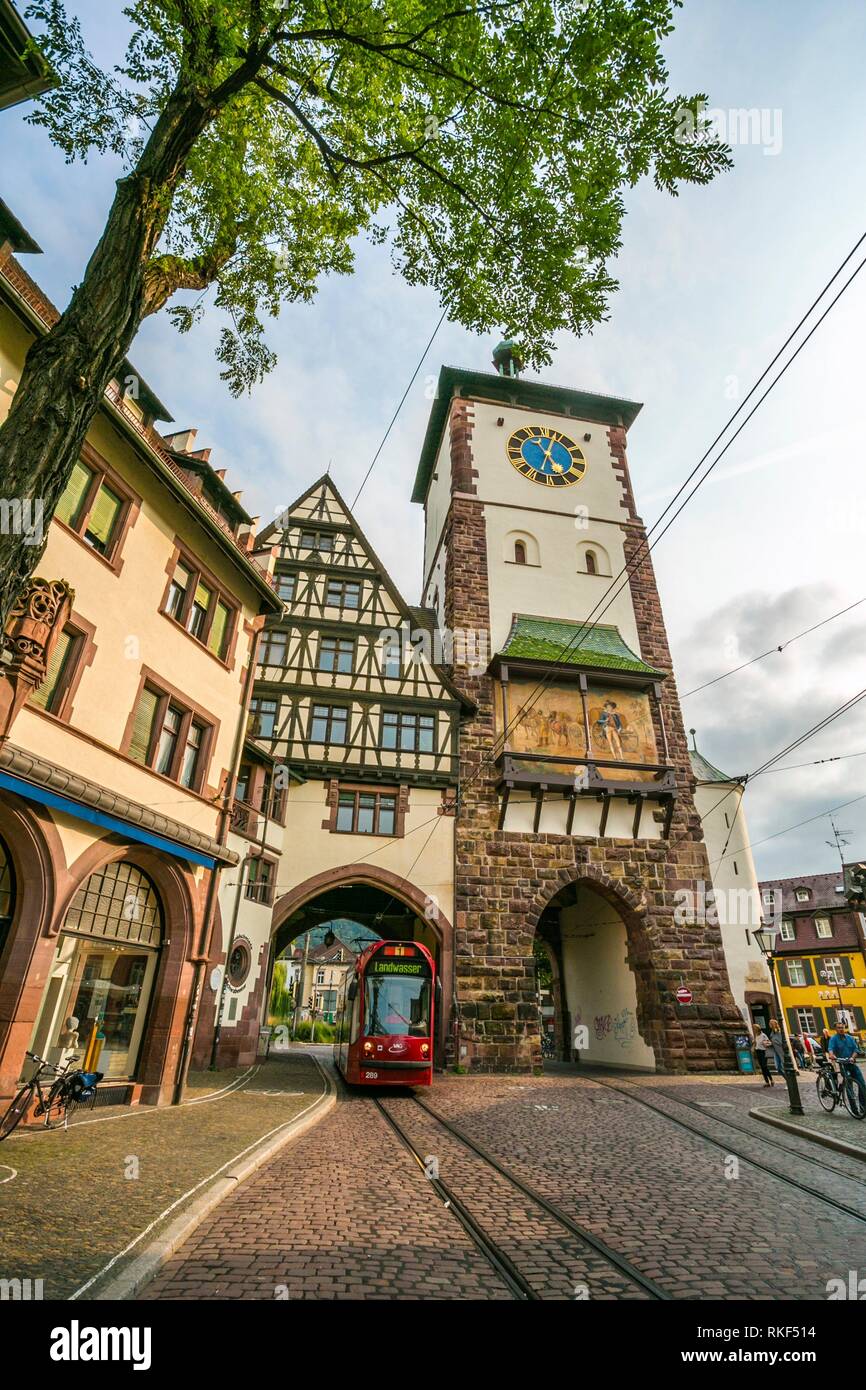 Swabian Gate. Schwabentor. Freiburg. Freiburg im Breisgau. Black Forest. Baden Wurttemberg. Germany Stock Photo