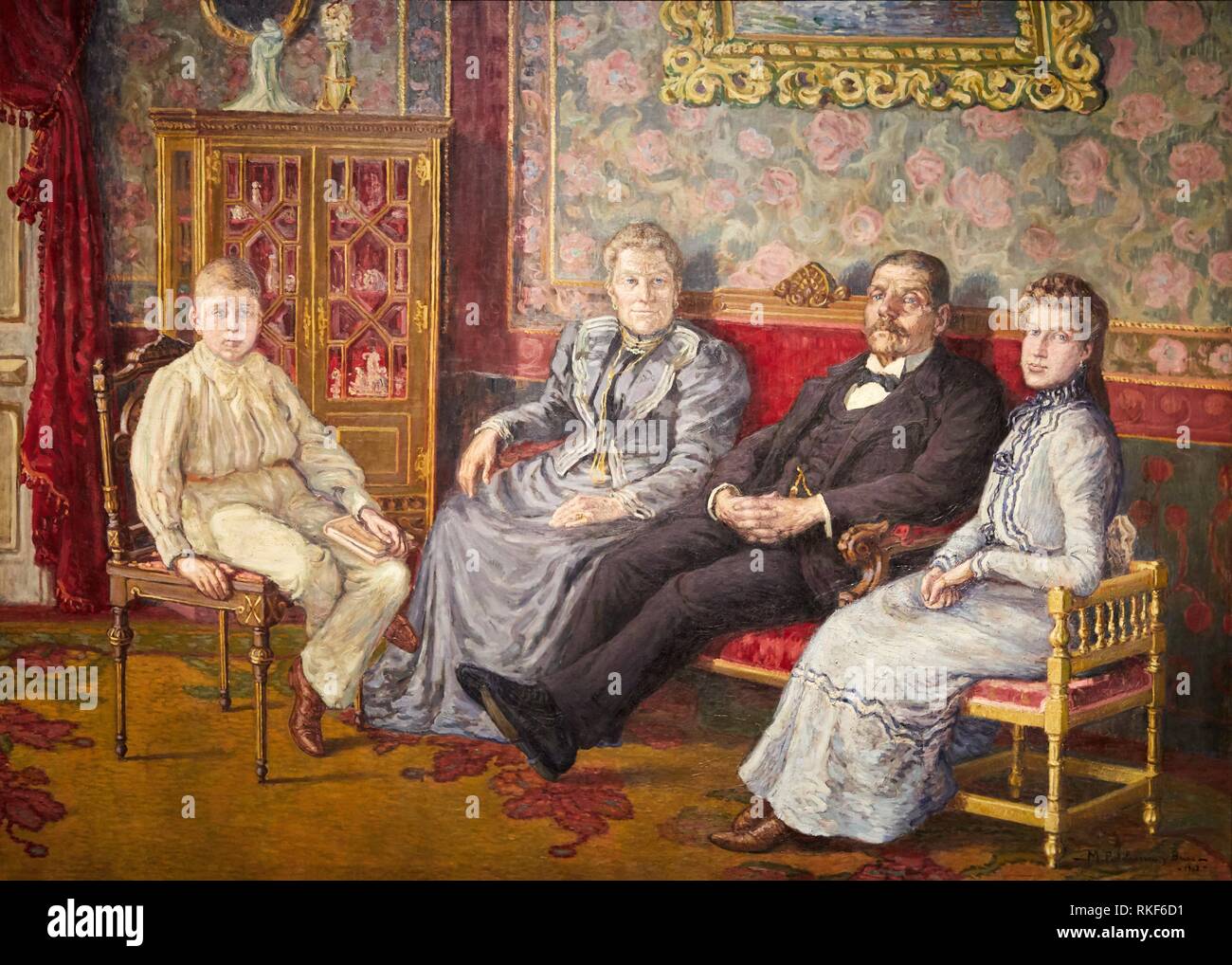 '''The Deu Family'', 1902, Marià Pidelaserra, National Museum of Catalan Art, Museu Nacional d Art de Catalunya, MNAC, Barcelona, Spain, Europe Stock Photo