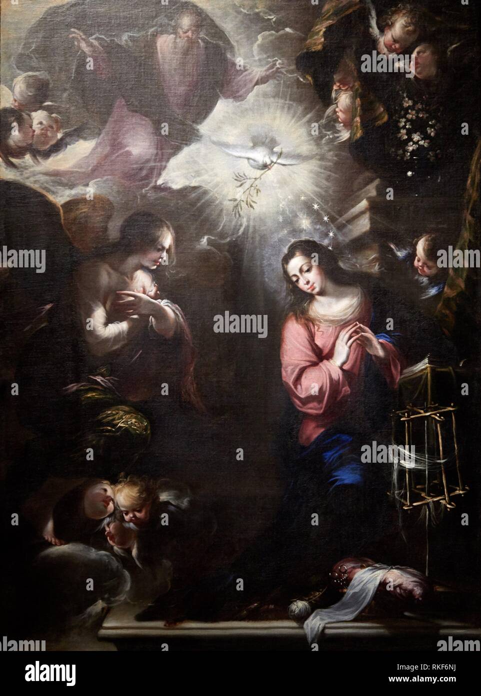 '''Annunciation'', 1664, Francisco de Solís, National Museum of Catalan Art, Museu Nacional d Art de Catalunya, MNAC, Barcelona, Spain, Europe Stock Photo