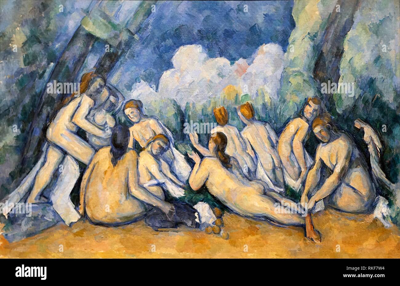 '''Bathers (Les Grandes Baigneuses)'', a. 1894-1905, Paul Cézanne, National Gallery, London. England. UK. Stock Photo
