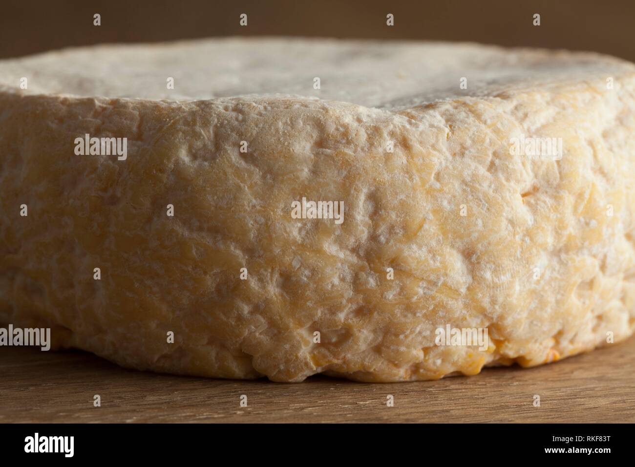 Reblochon de Savoie cheese from raw cows milk close up. Stock Photo