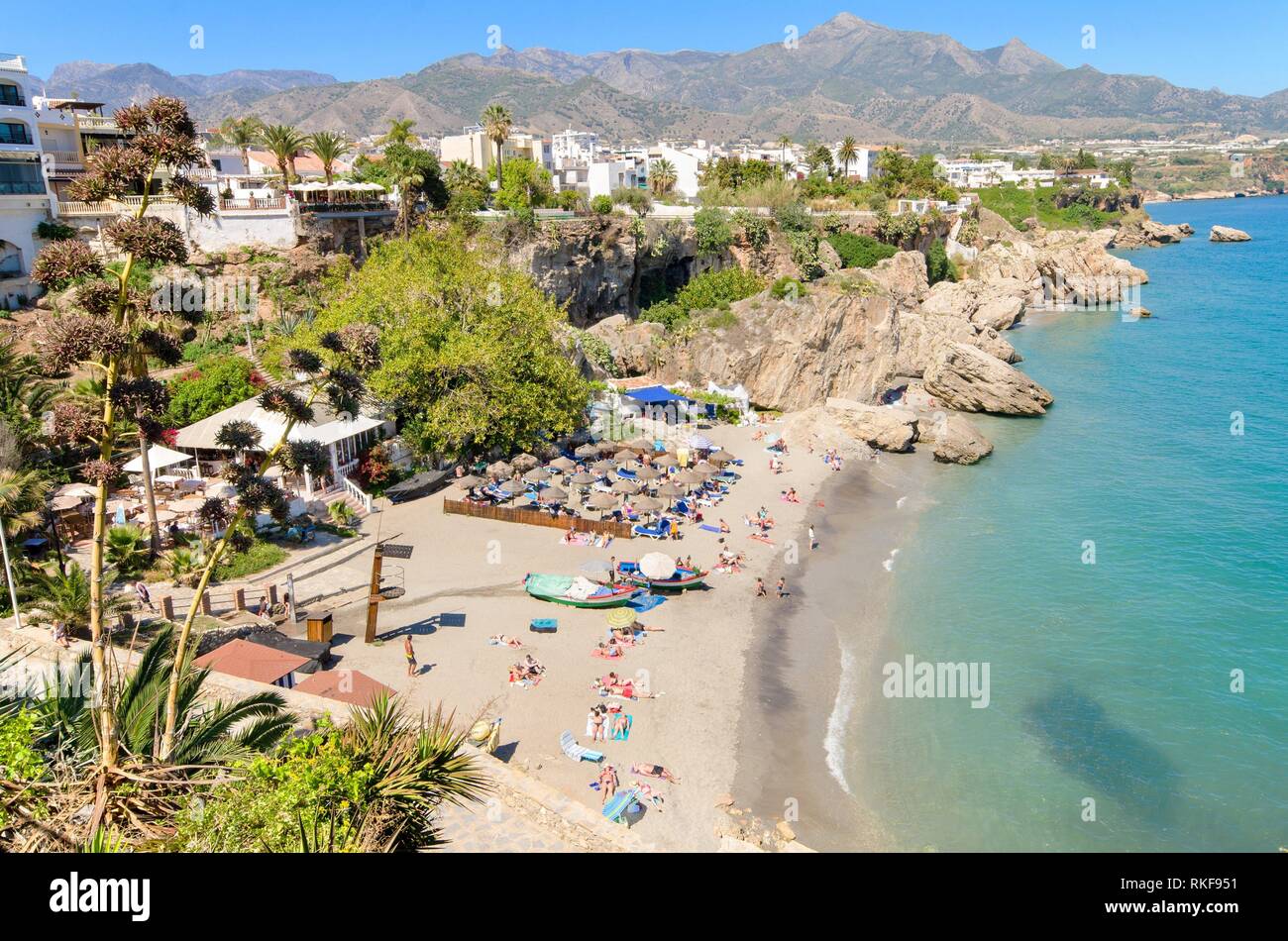 Nerja beach, famous touristic town in costa del sol, Málaga ...