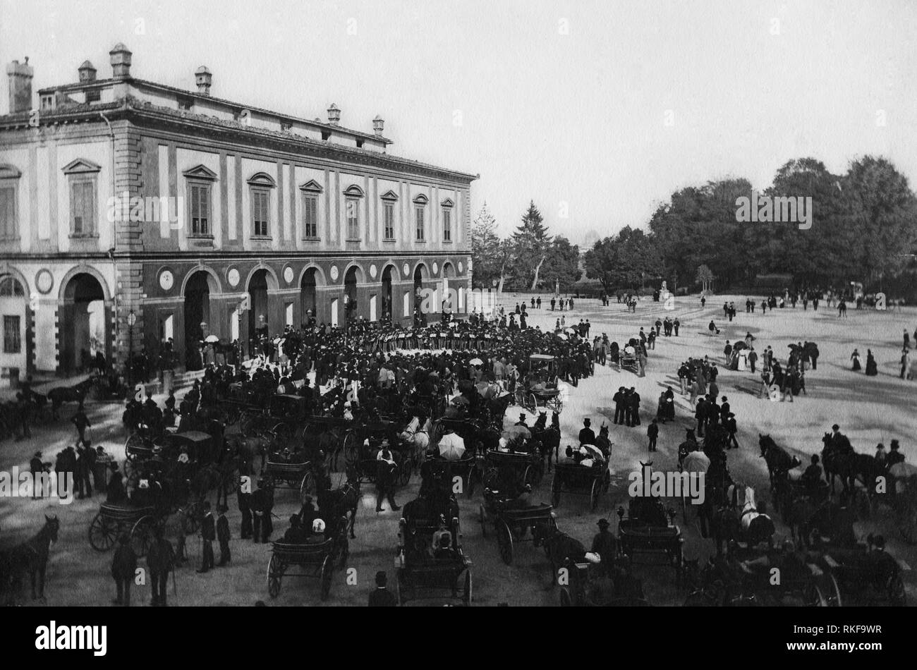 Tuscany, Florence, parco delle cascine, Musical Concert in the King's Square, 1900-10 Stock Photo