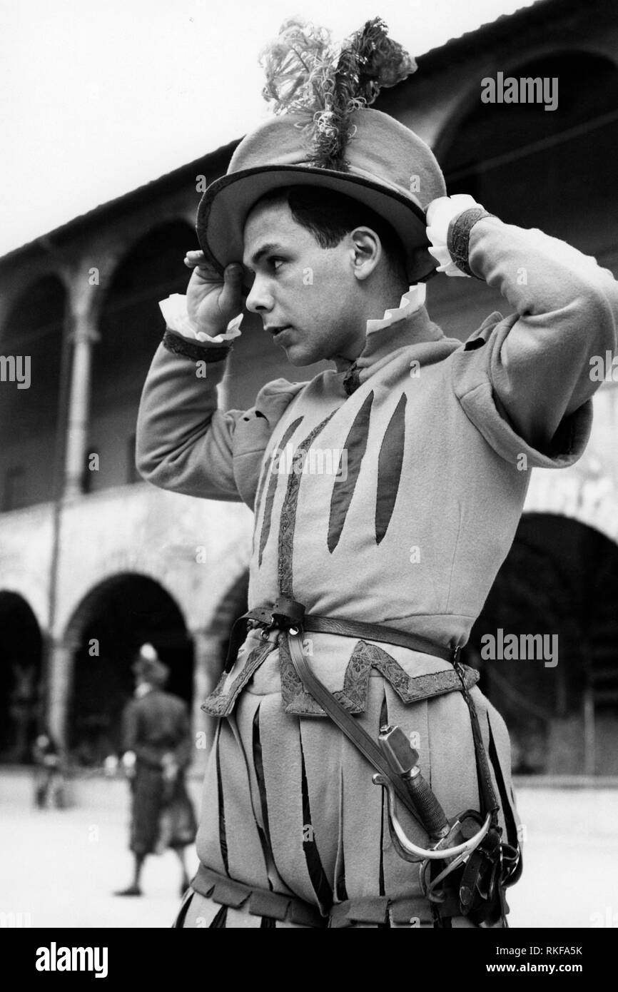 drummer in typical clothing, florence 1955 Stock Photo