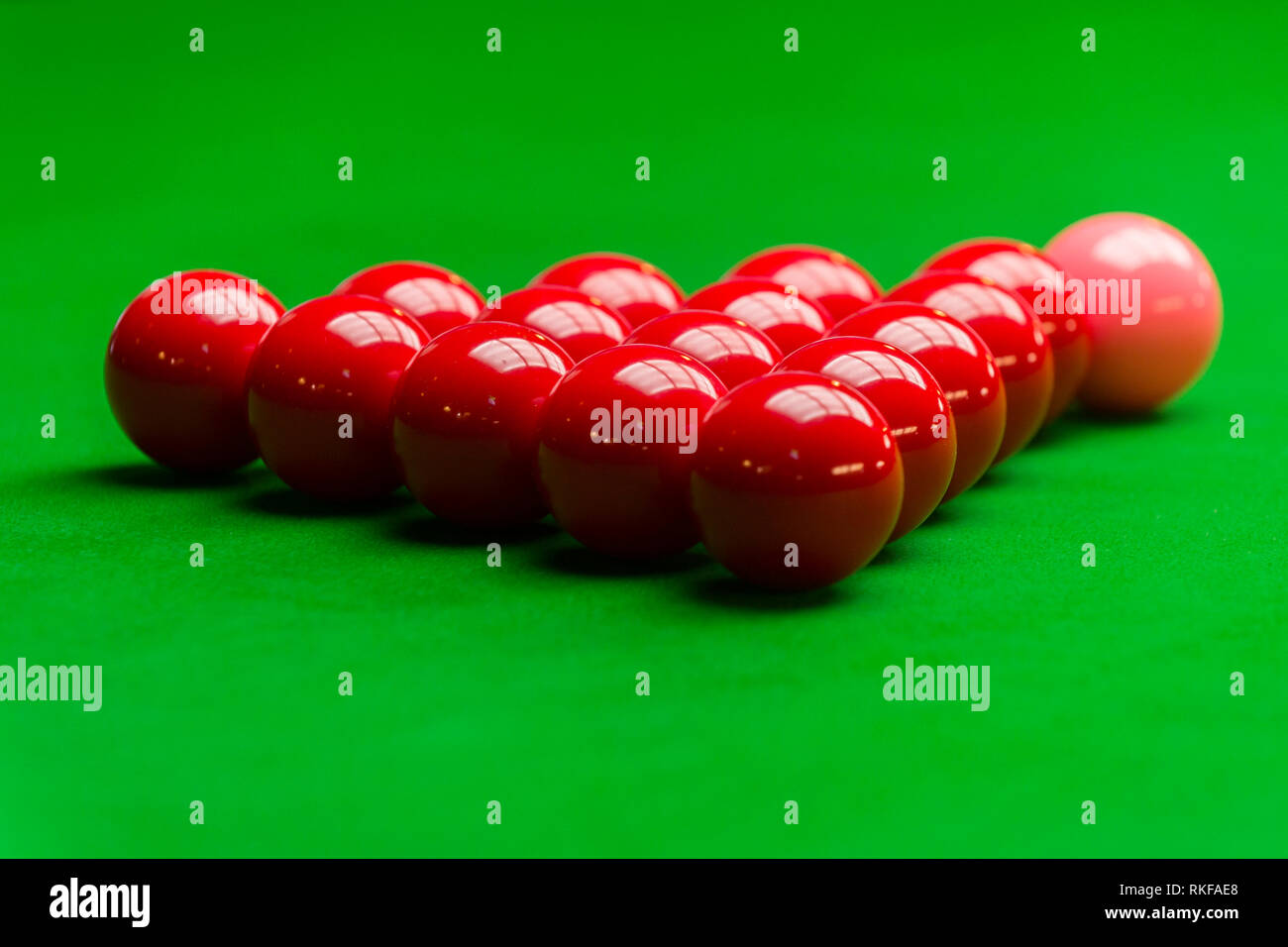 Snooker ball on snooker table, Snooker or Pool game on green table