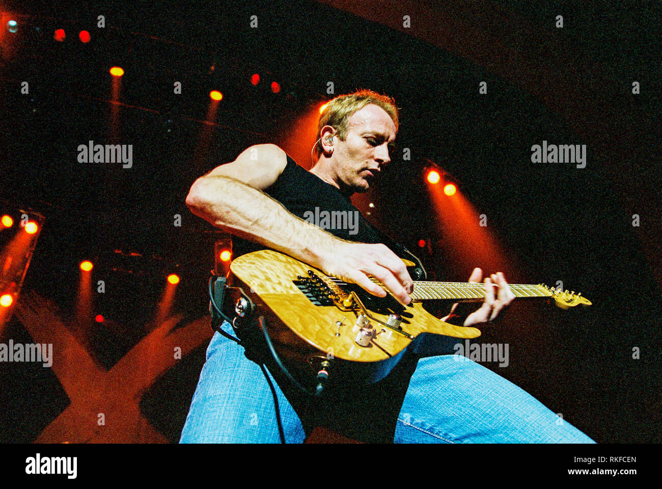 Phil Collen lead guitarist in the band Def Leppard performing at the Brixton Academy 27th