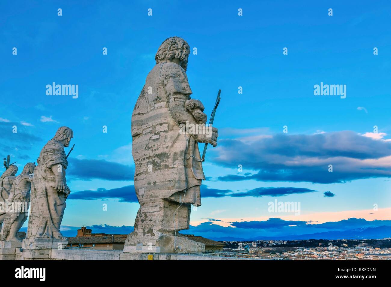 Christ Disciples Statue Saint Peter's Roof Vatican Rome Italy. Christ
