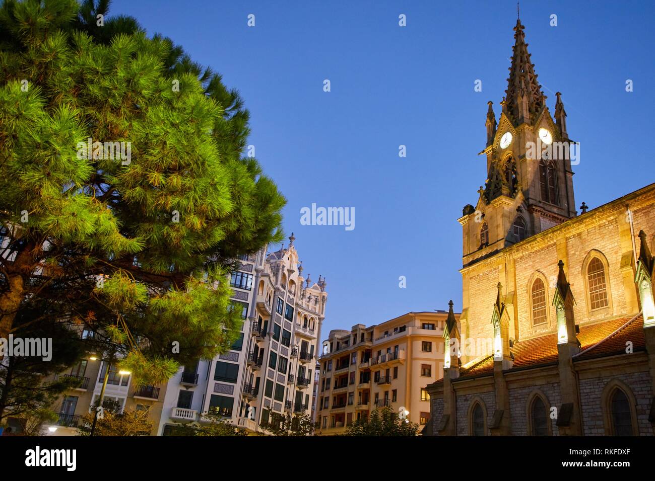 Plaza de Cataluña, Gros, Donostia, San Sebastian, Gipuzkoa, Basque Country, Spain, Europe Stock Photo