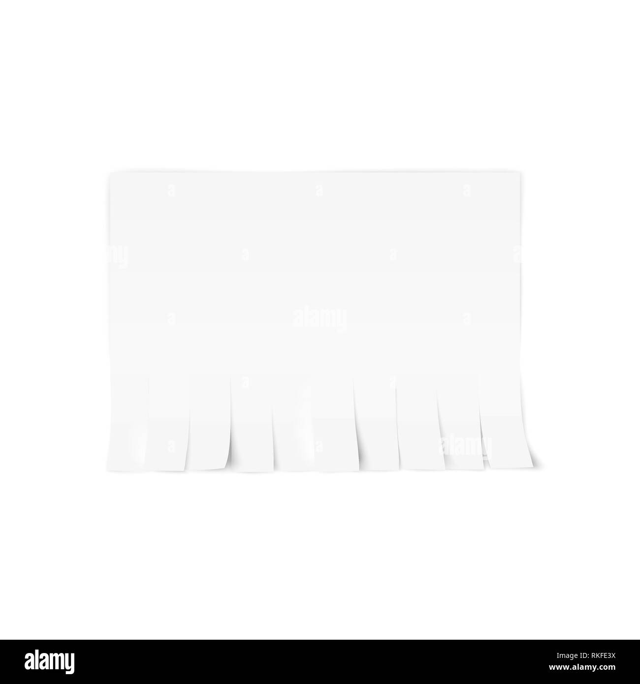 Tear-off paper template. White advertisement paper on white background. Vector illustration Stock Vector