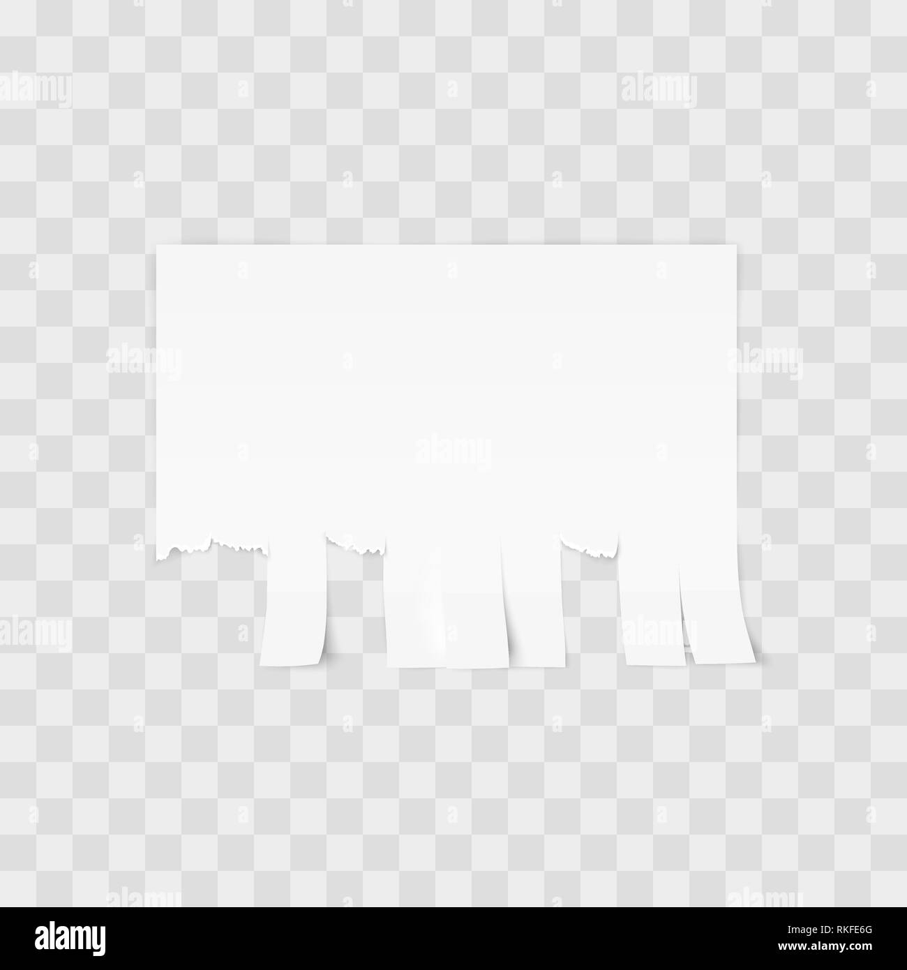 White advertisement Tear-off paper template on white background. Vector illustration Stock Vector