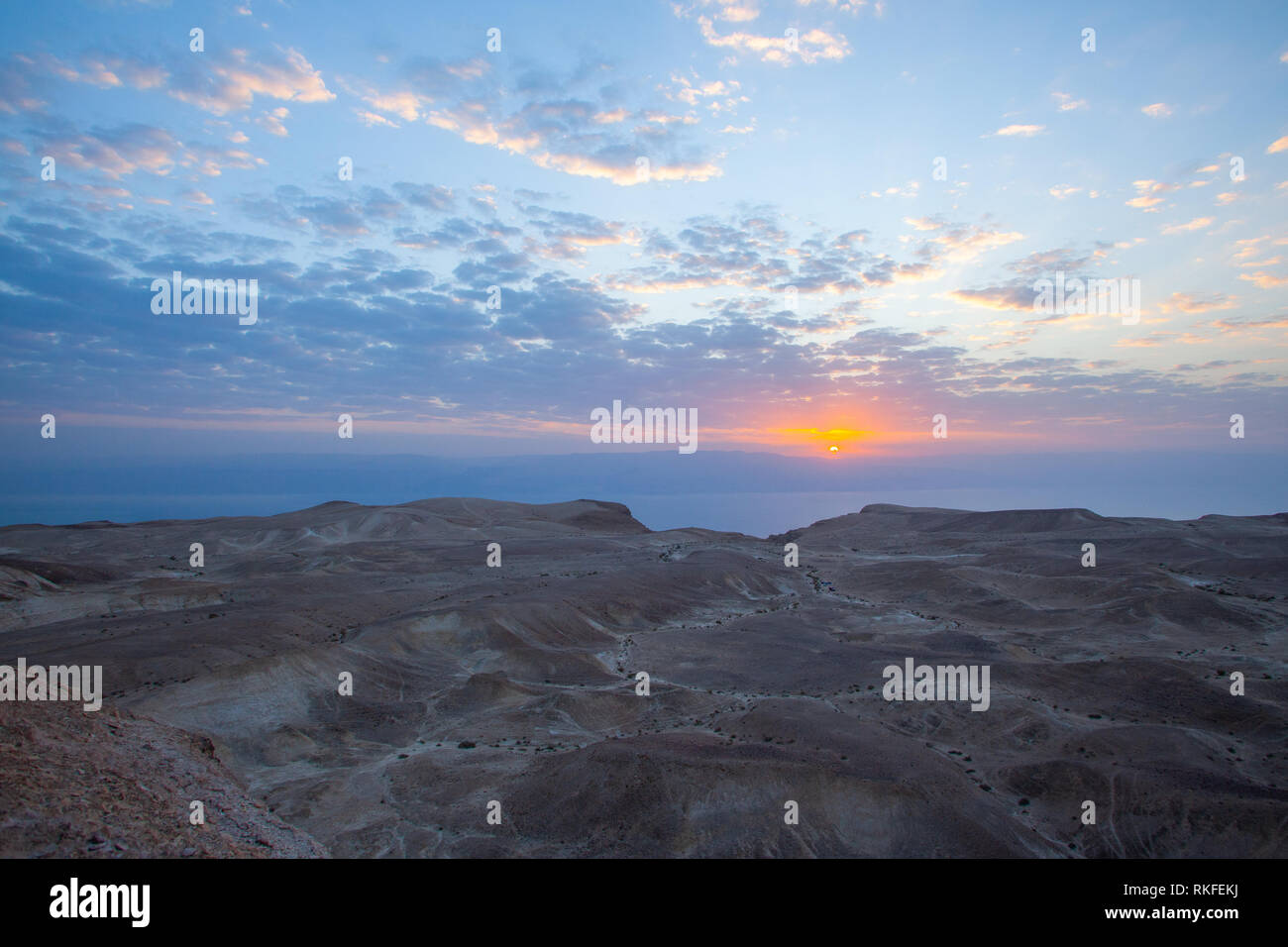 Sunrise in the Judean Desert Stock Photo