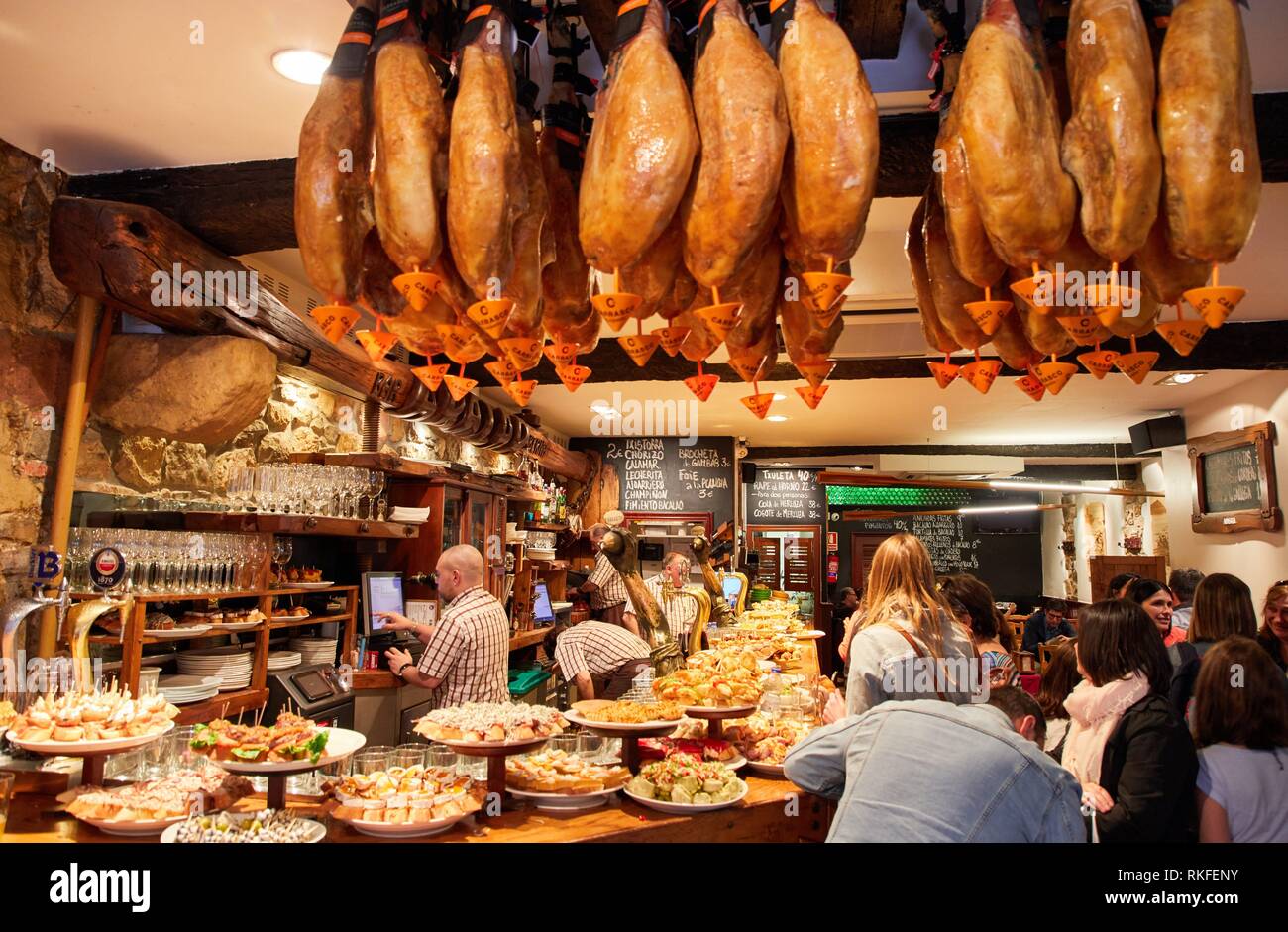 San sebastian pintxos bar parte vieja hires stock photography and