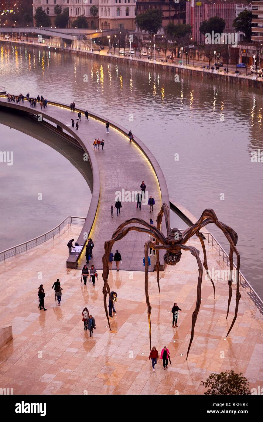 'Maman' sculpture by the French-American artist Louise Bourgeois, Guggenheim Museum, Bilbao, Bizkaia, Basque Country, Spain, Europe Stock Photo