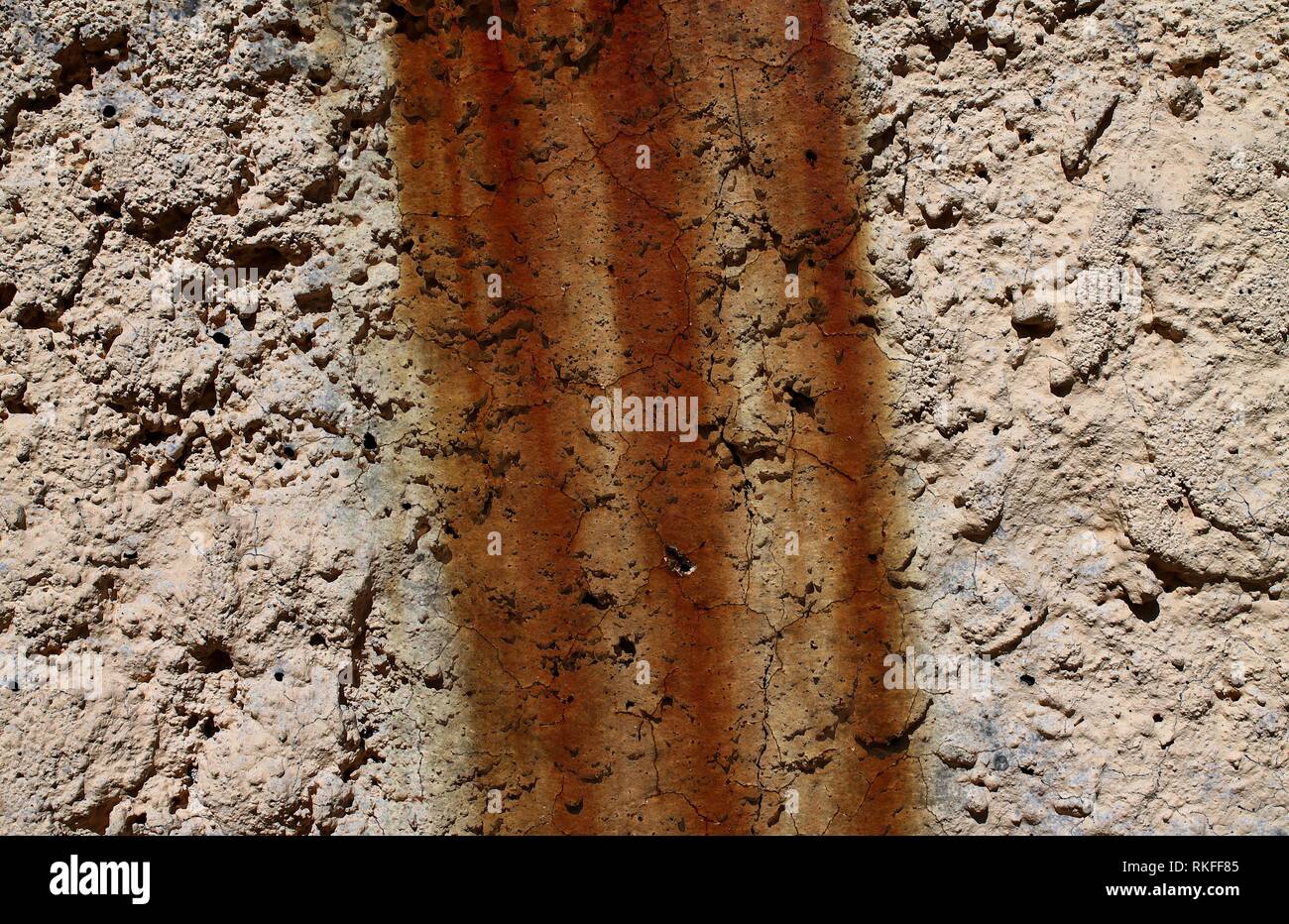 Close Up Of Cracks In Aged Weathered Cement And Concrete Walls Of 