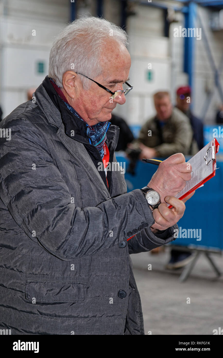 REIMS, FRANCE, February 1, 2019 : Technical verifications in Parc des Expositions. Rallye Historique is reserved to those cars which have participated Stock Photo