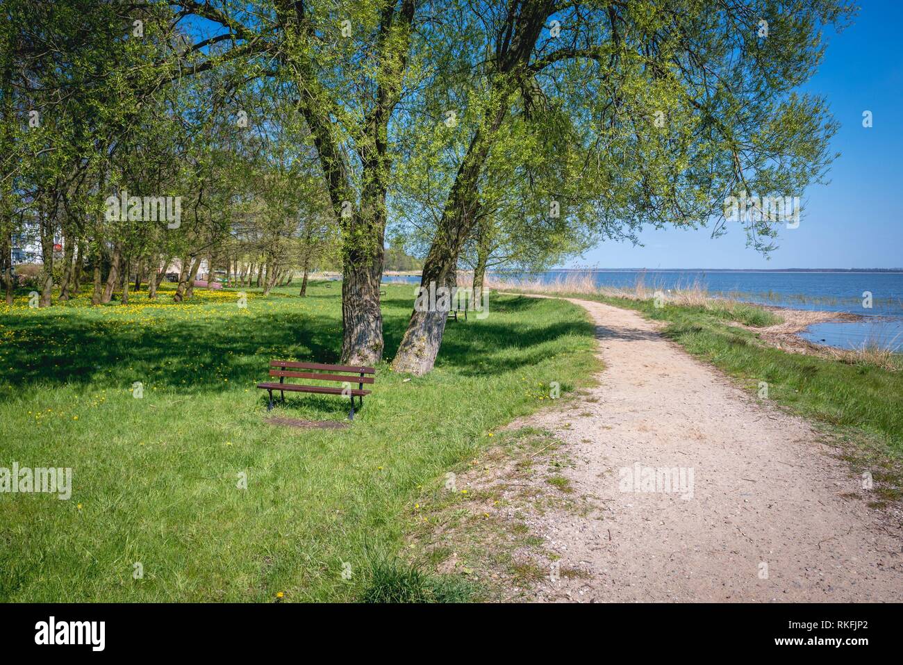 Path along coastal Jamno Lake in Mielno town in Koszalin county, West