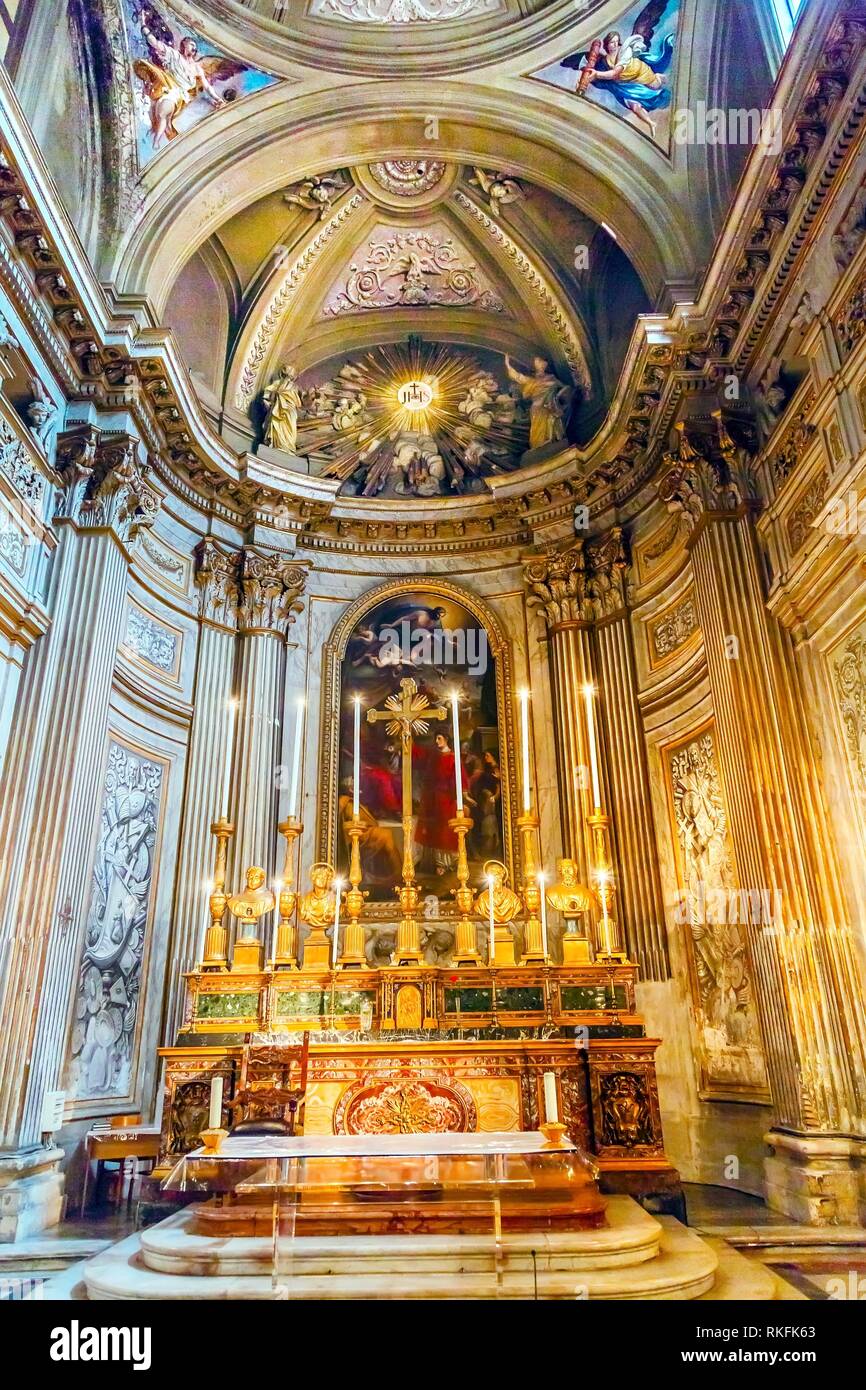 Altar SS Vincenzo E Anastasio Church Basilica Trevi Rome Italy ...